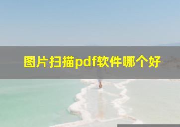 图片扫描pdf软件哪个好