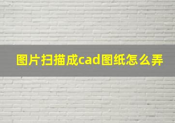 图片扫描成cad图纸怎么弄