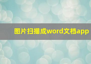 图片扫描成word文档app