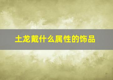 土龙戴什么属性的饰品