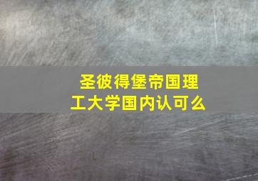 圣彼得堡帝国理工大学国内认可么