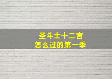 圣斗士十二宫怎么过的第一季