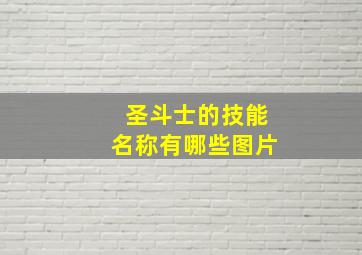 圣斗士的技能名称有哪些图片