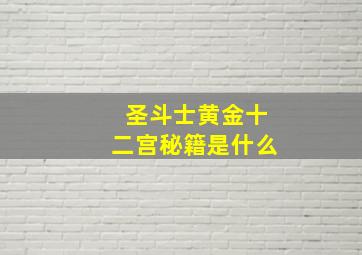 圣斗士黄金十二宫秘籍是什么