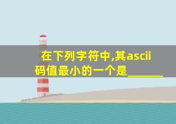 在下列字符中,其ascii码值最小的一个是______