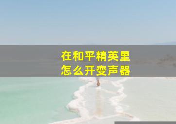 在和平精英里怎么开变声器