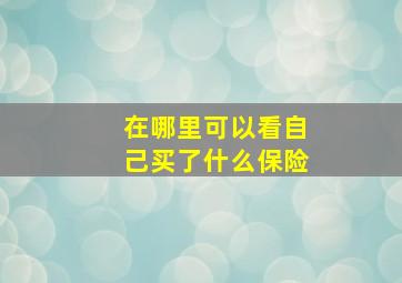 在哪里可以看自己买了什么保险