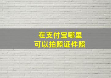 在支付宝哪里可以拍照证件照