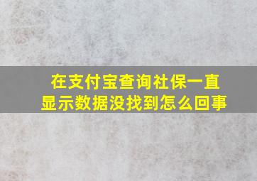 在支付宝查询社保一直显示数据没找到怎么回事