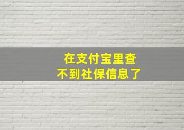 在支付宝里查不到社保信息了