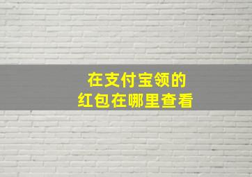 在支付宝领的红包在哪里查看