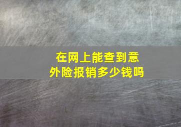 在网上能查到意外险报销多少钱吗