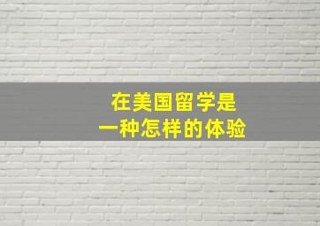 在美国留学是一种怎样的体验