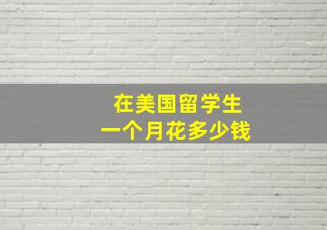 在美国留学生一个月花多少钱