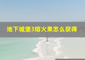 地下城堡3熔火果怎么获得