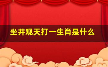 坐井观天打一生肖是什么