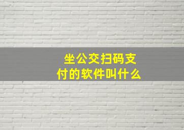 坐公交扫码支付的软件叫什么