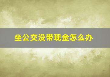 坐公交没带现金怎么办