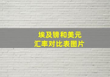 埃及镑和美元汇率对比表图片