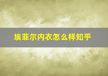 埃菲尔内衣怎么样知乎