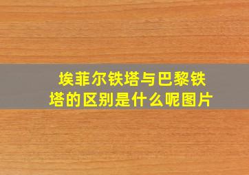 埃菲尔铁塔与巴黎铁塔的区别是什么呢图片