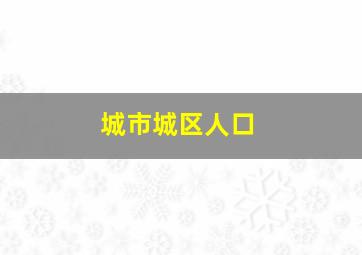 城市城区人口