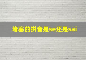 堵塞的拼音是se还是sai