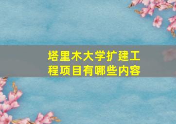 塔里木大学扩建工程项目有哪些内容