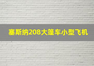 塞斯纳208大篷车小型飞机