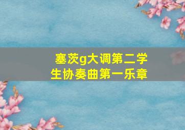 塞茨g大调第二学生协奏曲第一乐章