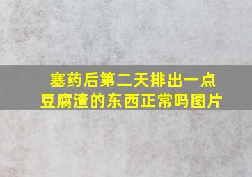 塞药后第二天排出一点豆腐渣的东西正常吗图片