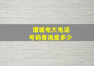 增城电大电话号码查询是多少