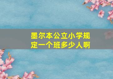 墨尔本公立小学规定一个班多少人啊