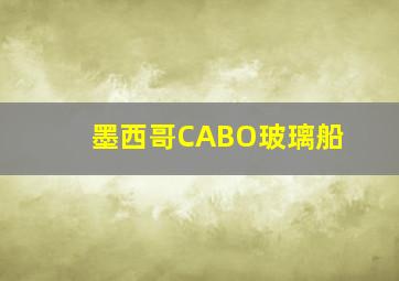 墨西哥CABO玻璃船