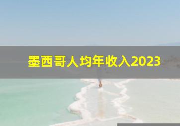 墨西哥人均年收入2023