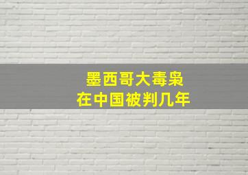 墨西哥大毒枭在中国被判几年