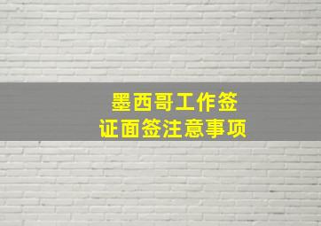 墨西哥工作签证面签注意事项