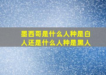 墨西哥是什么人种是白人还是什么人种是黑人