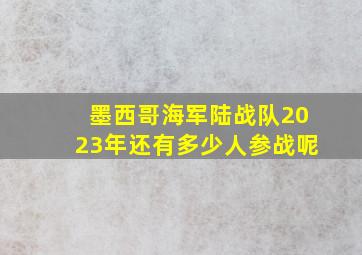 墨西哥海军陆战队2023年还有多少人参战呢