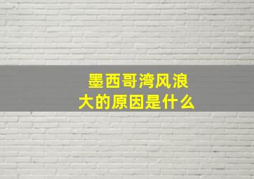 墨西哥湾风浪大的原因是什么