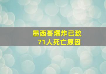 墨西哥爆炸已致71人死亡原因