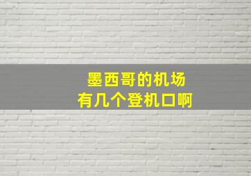 墨西哥的机场有几个登机口啊