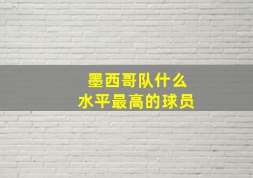 墨西哥队什么水平最高的球员