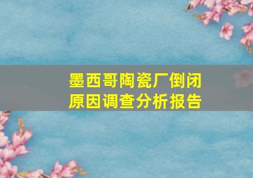 墨西哥陶瓷厂倒闭原因调查分析报告