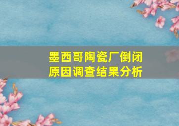 墨西哥陶瓷厂倒闭原因调查结果分析