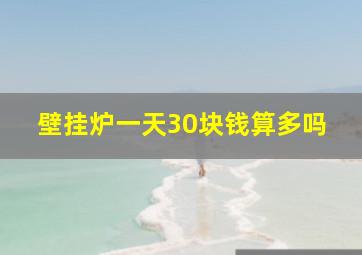 壁挂炉一天30块钱算多吗