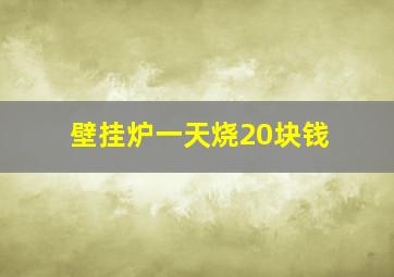 壁挂炉一天烧20块钱