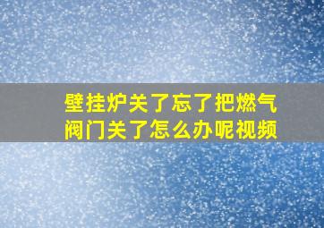 壁挂炉关了忘了把燃气阀门关了怎么办呢视频