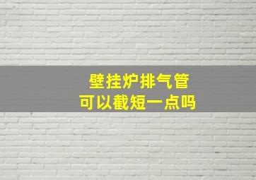 壁挂炉排气管可以截短一点吗