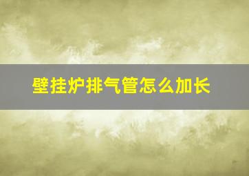 壁挂炉排气管怎么加长